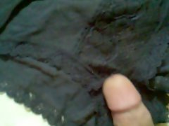 Cum on black panties 1