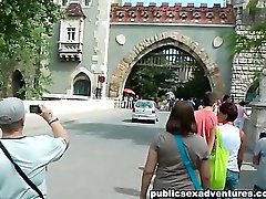 Awesome public sex adventure with hot babe
