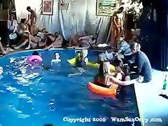 Group sex swingers pool party