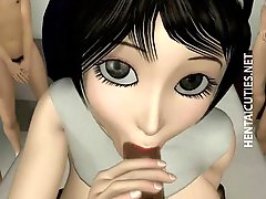 3D hentai nun gives head in POV