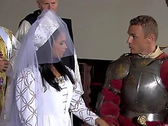 Lovely porn chick Roxy Panther in a royal costume fucks her king