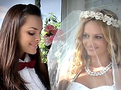 Beautiful lesbian brides