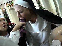 Even nuns get hazed, two nuns made to play sexual games with each other