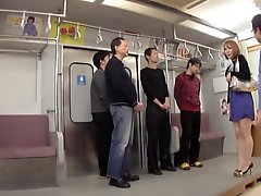 Asian plays tools inside train