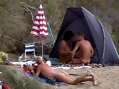 Couple on nudist beach