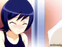 Shemale hentai gets tittyfucked by a busty anime