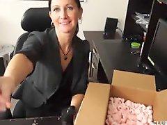 Kelly Greens package has finally arrived at her office. The naughty...