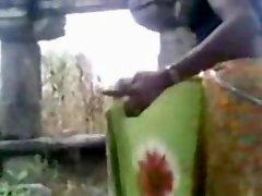 Indian village girl fucked outdoor by her lover Nice cunt action