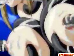 Busty hentai girls groupfucked all hole by tentacles