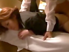 Office Lady Fucked While Sleeping Cum To Hairy Pussy On The Bed In The Room