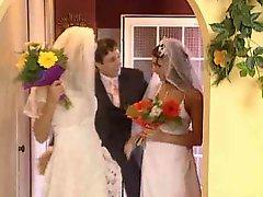 Two brides fucked by a dude