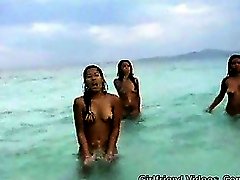 Vacation Thai Teens On Beach