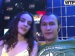 A very cute Russian bitch met a dude at a nightclub. He flirted with her and they had some dirty talk at a cup of coffee. Then the hottie gave the dude blowjob in the toilet.