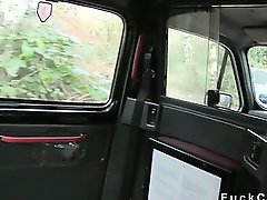 Huge tits British babe fucked and pussy cummed in fake taxi