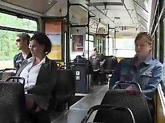 Huge tit chick milking on the bus