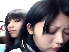 Schoolgirl Kissed Getting Her Tongues Sucked Tits Rubbed By Older Girl On The Train
