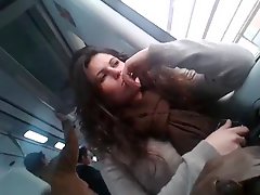 Horny girl on train