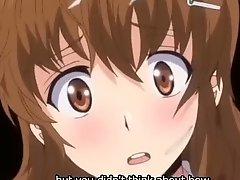 Amazing anime scene with big boobed brunette cutie having hot gangbang