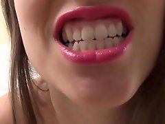 Sexy jerk off instructions and close up on her mouth