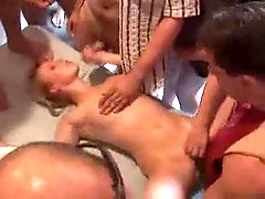 Hot spunk lands on girl in middle of jacking guys