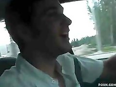 Teen Alicia sucks his cock in the car for some extra cash