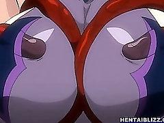 Caught pregnant hentai with bigtits poked by tentacles