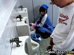 Beautiful maintenance worker is in the mens toilet 5 by PublicJapan