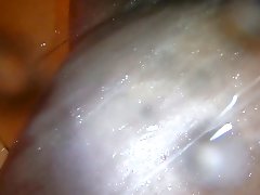 Perverted fat old bitch Helene sucks fresh strong cock in the bathroom