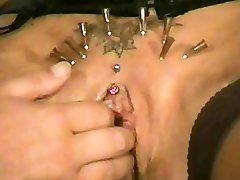 Needle bdsm to tears and extreme piercing pain