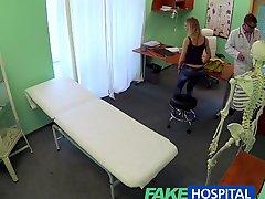 FakeHospital Vocal sexy skinny Russian empties doctors balls on the examination table