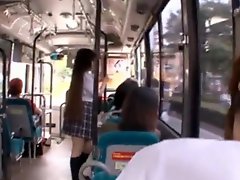 Bigtitted Asian coed Touched inside Train
