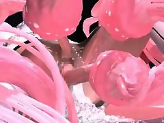 3D Girl Ravaged and Jizzed by Tentacles!