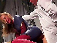 Carter Cruise gets fucked by batman. She is dressed as Super girl as she has sex in office with her fellow super hero. It is an epic sex tape.