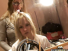 Blonde Blue Angel groans as she fucks herself with vibrator
