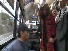 Yuma Asami breasts exposed and squeezed on the bus