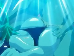 Underwater sex with hentai girl in swimsuit