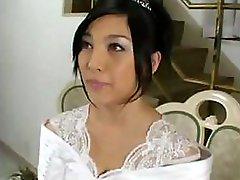 Amazingly-looking bride Saori Hara fucks her fiancée after wedding
