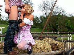 Blonde Mother Loves Anal Penetration Outdoors in the Farm