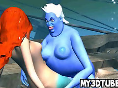 3D Ariel gets fucked hard underwater by Ursula