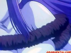 Hentai caught and fucked tentacles monster in