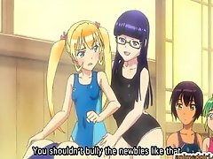 Swimsuit anime shemale with long and big cock group fucked