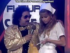 Two vintage babes Vanessa Chase and Juli Ashton pleasing horny porn actor Ron Jeremy