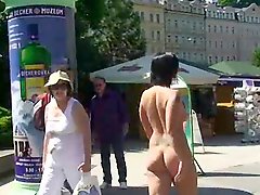 Crazy valerie shows her ass and pussy in public