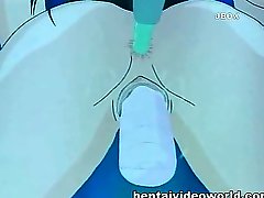 Nasty hentai girl blowing cocks underwater