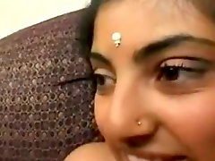 Asian Indian girl with a big ass sucks dick