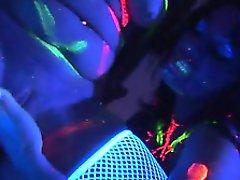 Blacklight lesbo threesome with Alexis Love,  Michelle