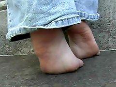 Goth / Emo BBW Socks and Bare Feet in park POV