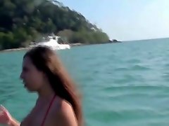 Sexy amateur taking a swim gets fucked underwater