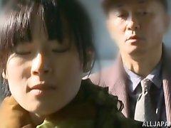 Japanese Babe Enjoys Blowing A Horny Guy She Met On The Bus