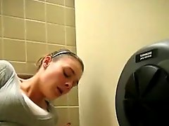 Masturbation in a public toilet